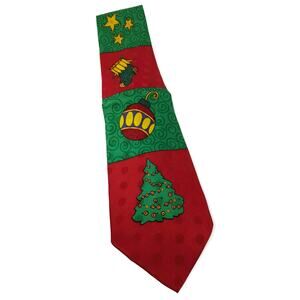 Ties In Disguise Christmas tie red and green 3.75"